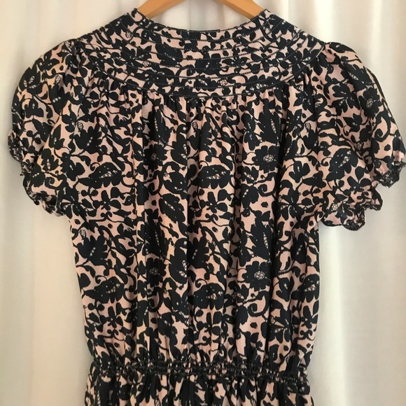 4 for $35 🍄 Navy & Pink Satin Max Studio Pace Print Dress - Picture 7 of 11